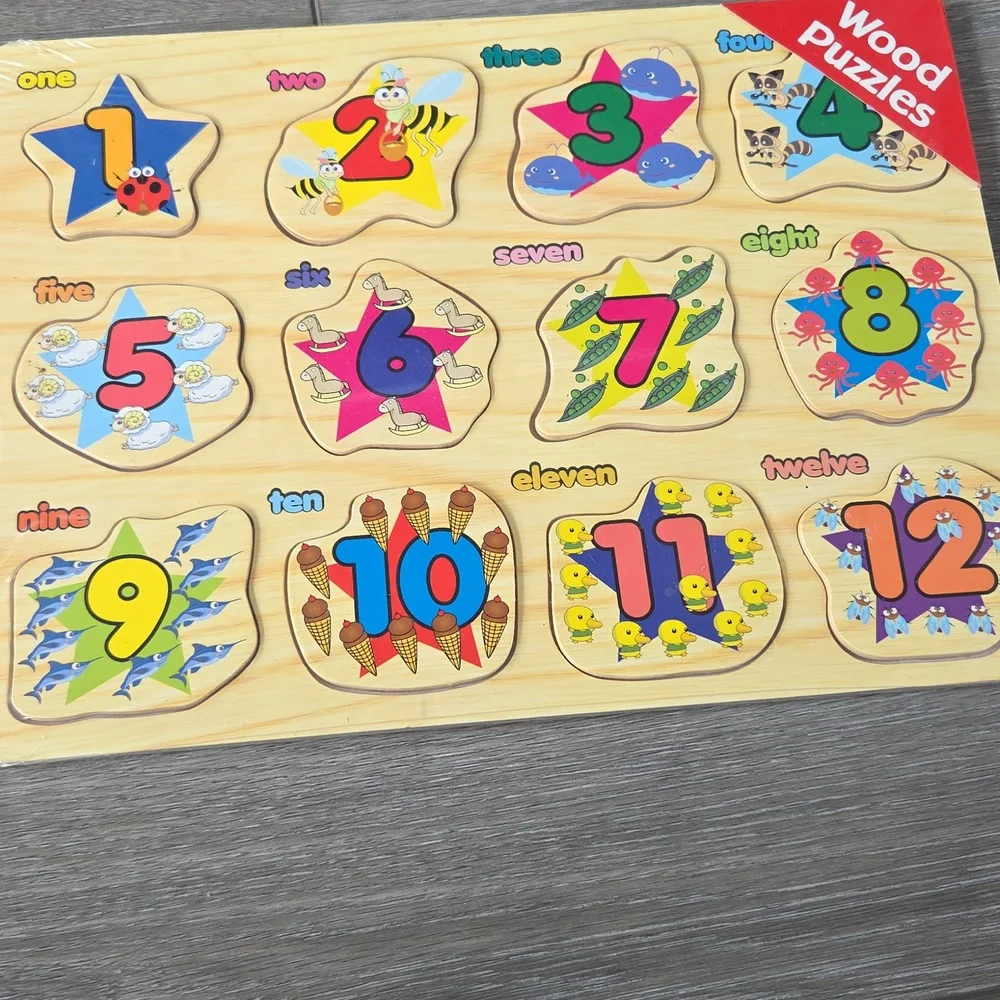 Colorful Wooden Number Puzzle for Kids